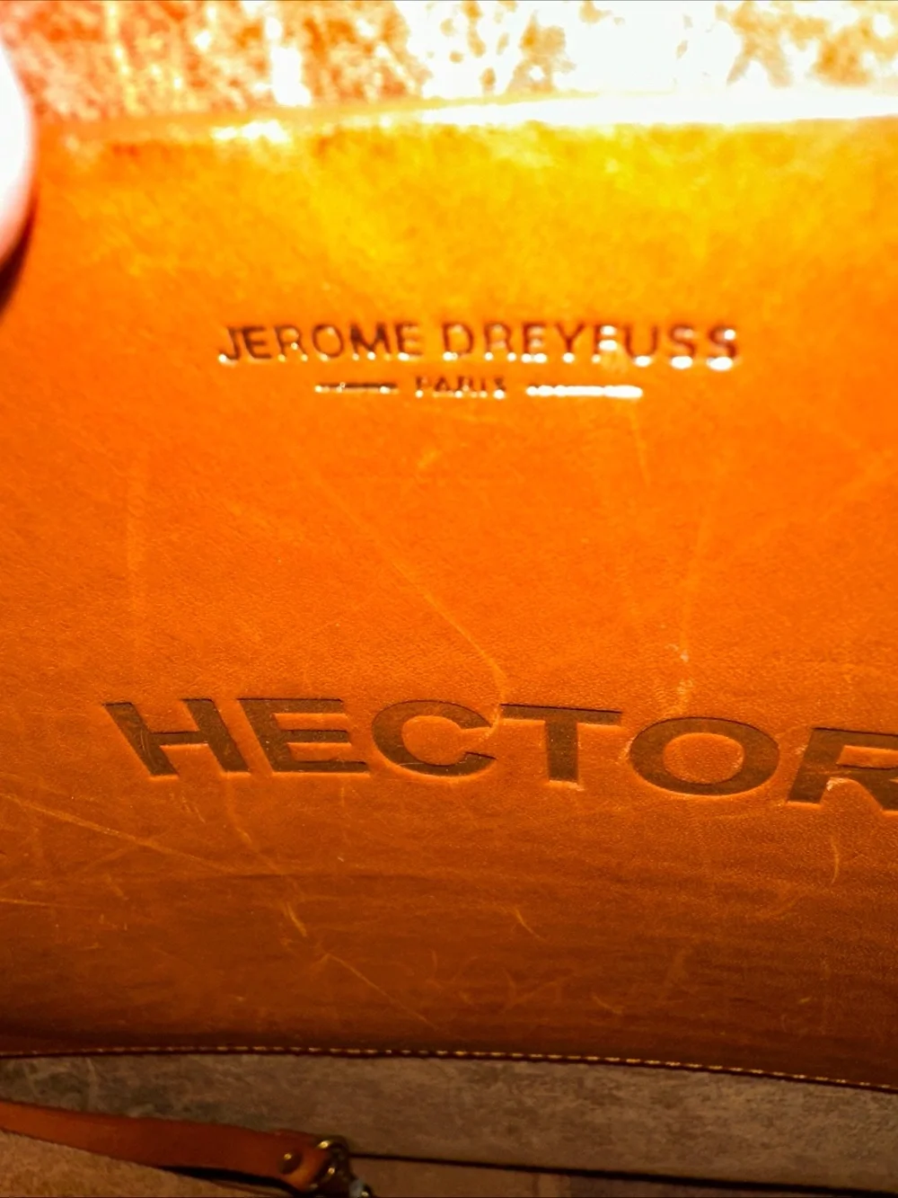 Rare Jerome Dreyfuss Paris Héctor round leather bag double handles large size